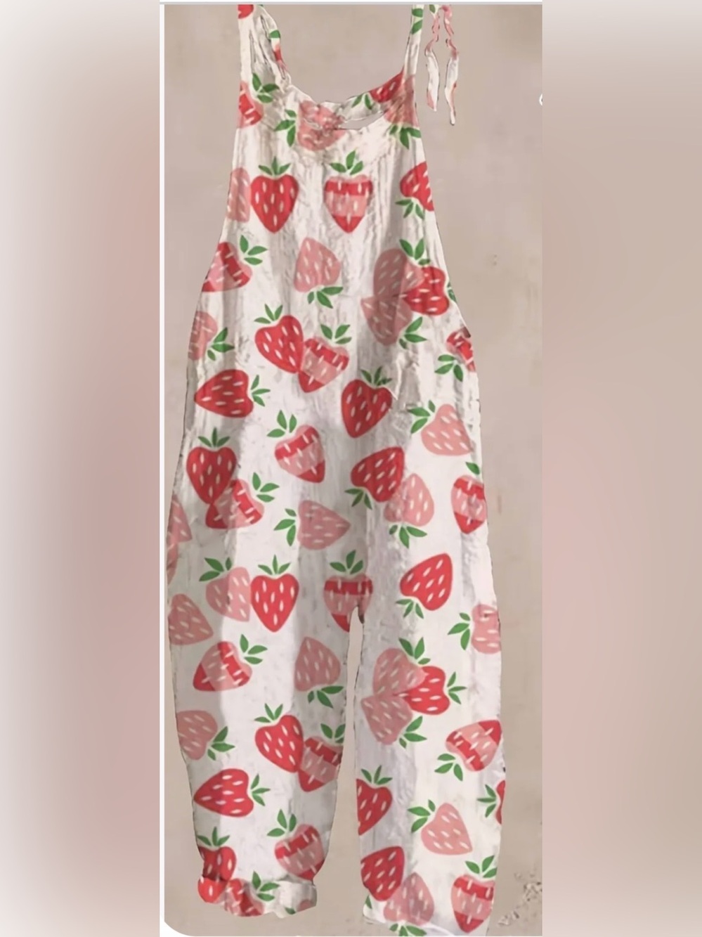 NWOT Temu Women’s Strawberry Romper Overalls